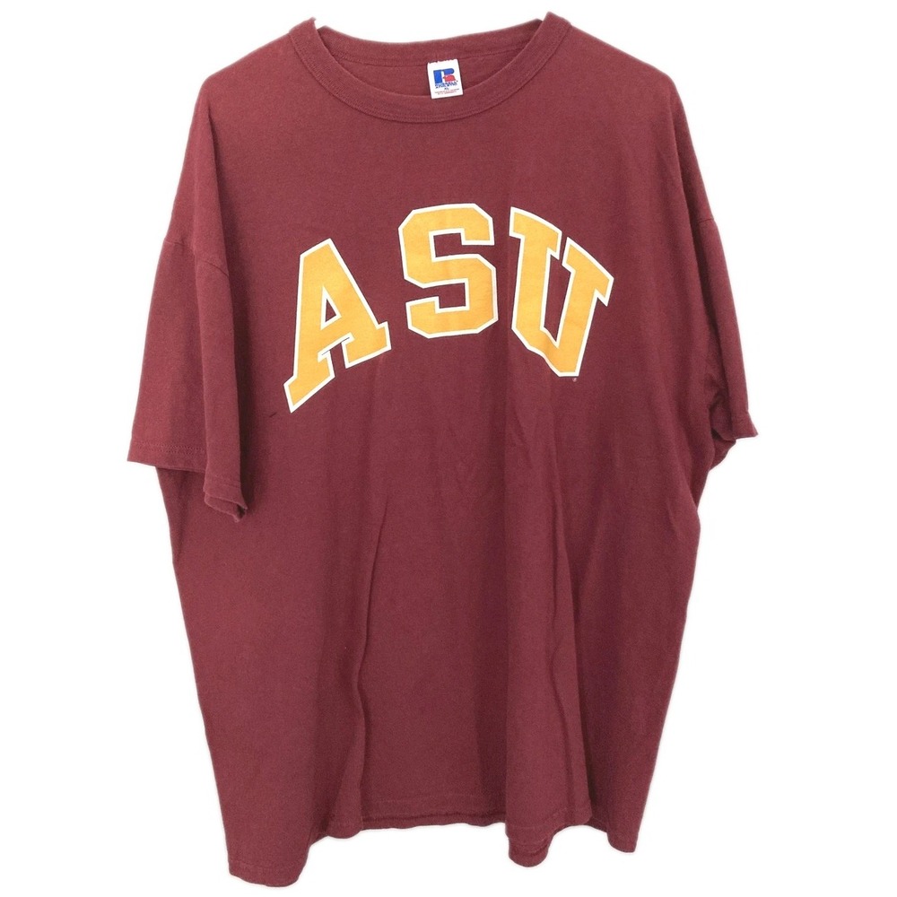 Vtg Arizona State Sun Devils Shirt Mens XL Red NCAA Basketball Russell Athletic
